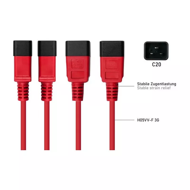 Kabelmeister cavo prolunga alimentazione C20 a C19, 2m, nero