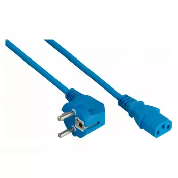 kabelmeister Cavo di alimentazione spina Schuko (angolare 90°) a C13, blu, 10m