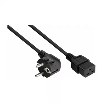 Kabelmeister Spina Schuko (angolare 90°) a IEC C19 cavo di alimentazione, nero, 1,8 m