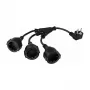 Kabelmeister SK0103-S002 ciabatta Schuko 3 prese, spina angolare 90°, cavo 0,2 m, nero