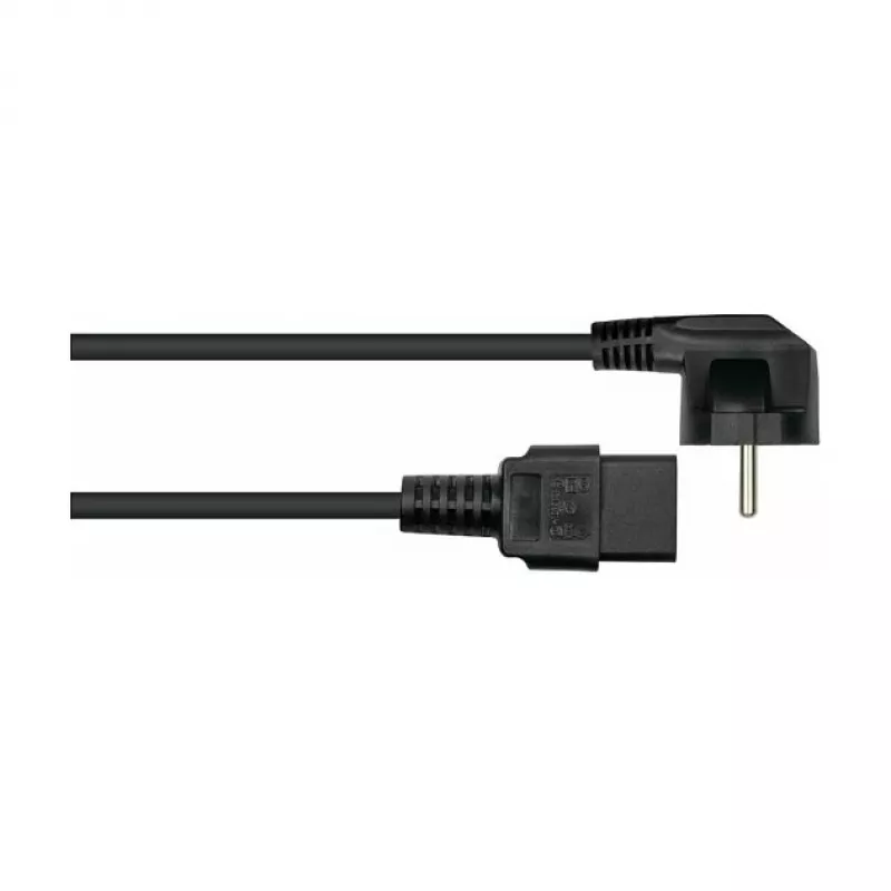 Kabelmeister SK0190-S030 Cavo di alimentazione Schuko angolare 90° su IEC C19, 3 m, nero