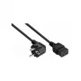 Kabelmeister SK0190-S050 cavo di alimentazione Schuko, CEE 7/7 angolare 90° su C19, 5 m, nero