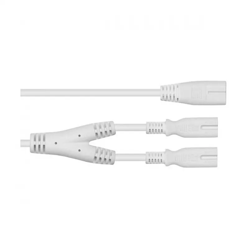 KABELMEISTER SK0877-W003 cavo splitter di alimentazione IEC C8 a 2x IEC C7, 0,3 m, nero