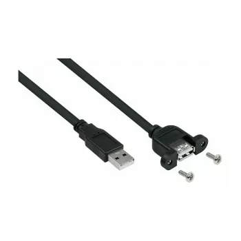 Kabelmeister cavo di prolunga USB 2.0, Type-A maschio a Type-A femmina da pannello, 1 m, nero