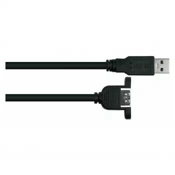 Kabelmeister cavo prolunga USB 3.0 per montaggio a pannello – Type-A maschio a femmina, 3 m, nero (certificato UL)