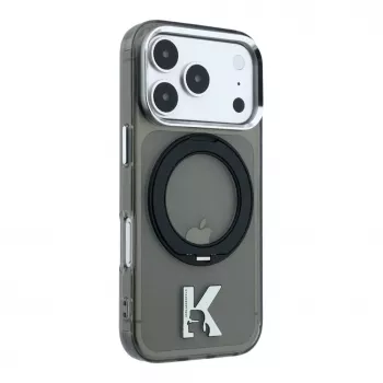 Karl Lagerfeld IML Ring Stand 360 Kameo Metal cover MagSafe per iPhone 18 Pro Max / 17 Pro Max - nero