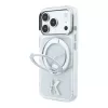 Karl Lagerfeld Custodia trasparente MagSafe IML Ring Stand 360 Kameo Metal per iPhone 18 Pro Max / 17 Pro Max