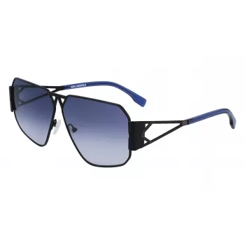 KARL LAGERFELD KL339S-1 Occhiali da sole unisex quadrati - Montatura nera lente grigia 61mm