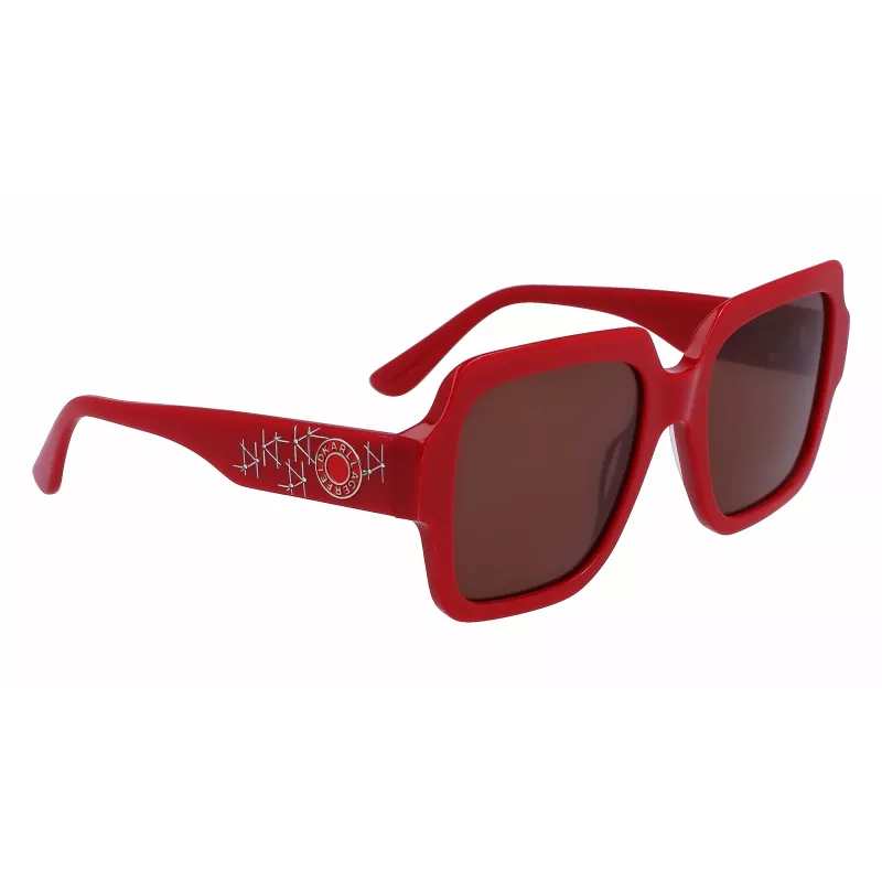 KARL LAGERFELD KL6104SR-600 Occhiali da sole donna Cat Eye Shiny Red Grey Gradient 53mm