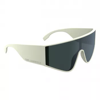 KARL LAGERFELD KL6209S-105 Occhiali da sole unisex squadrati, montatura nero lucido, lenti grigie, 65/19/140 mm