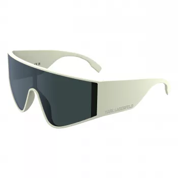 KARL LAGERFELD KL6209S-105 Occhiali da sole unisex squadrati, montatura nero lucido, lenti grigie, 65/19/140 mm