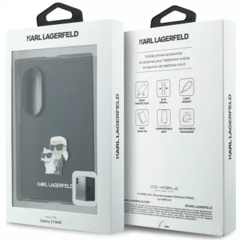 Karl Lagerfeld PU Saffiano Karl and Choupette custodia per Samsung Galaxy Z Fold8 nero