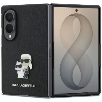 Karl Lagerfeld PU Saffiano Karl and Choupette custodia per Samsung Galaxy Z Fold8 nero