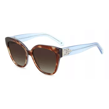 KATE SPADE SAVANNAGSIPRF Occhiali da sole donna - Montatura in acetato havana, lenti marroni sfumate, 57/17/140 mm