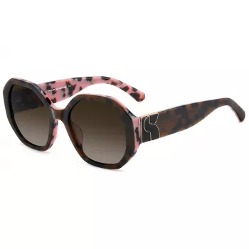 KATE SPADE Occhiali da sole quadrati da donna Flynnieg/S - Montatura in acetato nera, lenti in policarbonato grigie, protezione UV400 (54/20/140 mm)
