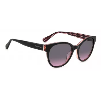 KATE SPADE Occhiali da sole donna Nathalie GS807 - Montatura in acetato nero, lenti grigio sfumato, 55/17/140 mm