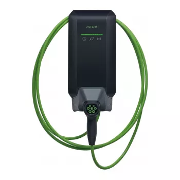 KEBA KeContact P40 Nero 11kW stazione di ricarica EV a 3 fasi con cavo Tipo 2 da 6m e BLE