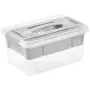 keeeper Box con coperchio e organizer Henri 23x35x17cm 9L Grigio chiaro/Trasparente