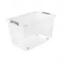 keeeper Box con coperchio su ruote clipbox Leo 59x38x35,5cm 56L Trasparente