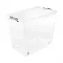 keeeper Scatola con coperchio su ruote clipbox Leo 59x38x47cm 74L trasparente
