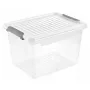 keeeper Clipbox Leonie scatola contenitore con coperchio a clip, 16,6 L, trasparente, 37,5 x 28,5 x 23,5 cm