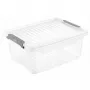 keeeper Clipbox Leonie scatola contenitore con coperchio, 11,4 L, trasparente, impilabile, per alimenti, senza BPA, chiusura a clip, 37,5 x 28,5 x 16 cm