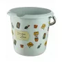keeeper Secchio Deco 10L Ilvie Garden, rotondo, Ø30 x 28 cm, Soft Green con stampa, plastica, manico oscillante in metallo