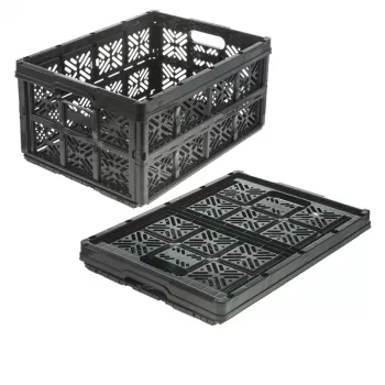 keeeper scatola pieghevole ida, 32 L, nero, portata fino a 16 kg, 48 x 35 x 23 cm