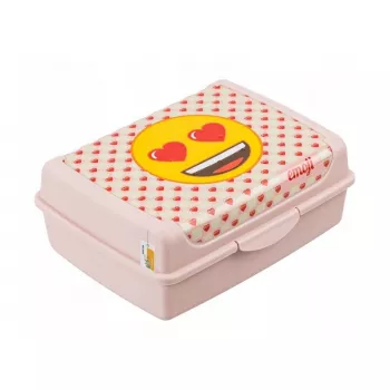 keeeper contenitore deco-click-box midi 1L Carla Emoji Hearts 17x13x7cm rosa