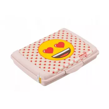 keeeper Contenitore per conservazione deco-click-box mini 0,5L Carla Emoji Hearts 17x13x3,5cm Rosa
