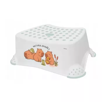 keeeper kids Tomek Cute Capybara Sgabello a gradino, 40,5 x 28,5 x 14 cm, 80 kg, Bianco