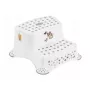 keeeper kids sgabello a due gradini Igor Cats, bianco con motivo gatti, 40x37x21 cm, portata 120 kg, piedini antiscivolo