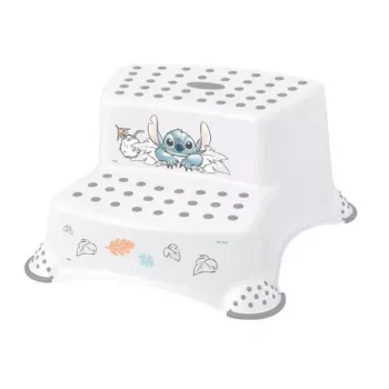 keeeper kids sgabello a due gradini Igor Stitch, bianco con stampa, portata 120 kg, piedini antiscivolo