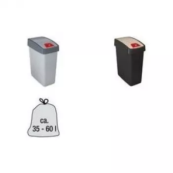 keeeper magne 25L cestino con coperchio basculante a 2 vie, argento/grigio 1060416000000