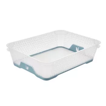 keeeper cestino mini A5 Jonas con fondo antiscivolo, trasparente/blu, 26,5 x 20 x 7 cm