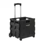 keeeper Carrello della spesa pieghevole Olli 45L Nero, portata 25 kg, manico telescopico, telaio in alluminio