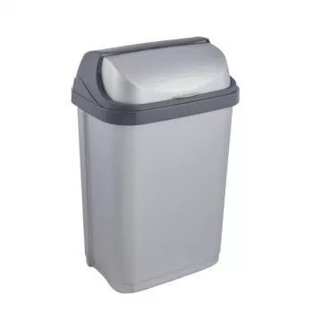 keeeper Rasmus 10L cestino con coperchio girevole, argento chiaro