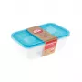 keeeper Set di 2 contenitori rettangolari per conservazione 3,3L Fredo Fresh trasparente/azzurro