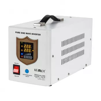 KEMOT PROsinus-1000 alimentazione di emergenza – inverter a onda sinusoidale pura con funzione di carica 12V, 230V, 1000VA/700W
