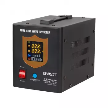 KEMOT PROsinus-500 UPS, onda sinusoidale pura, 12V 230V 500VA/300W, nero
