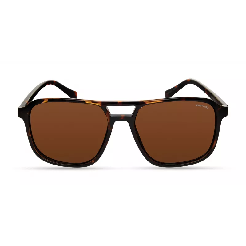 Kenneth Cole KC3013-5752E Occhiali da sole uomo - montatura nera, lenti grigie, 57 mm