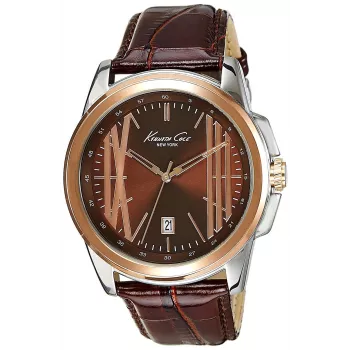 KENNETH COLE Orologio scheletrato automatico uomo IKC8096 - cassa in acciaio inox 44 mm, cinturino in pelle nera