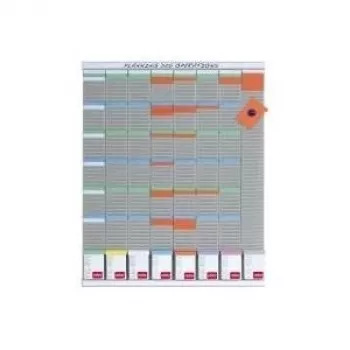 Kensington Nobo T-Card pianificatore settimanale, 8 colonne, 54 slot, pannello in metallo, grigio, montaggio a parete, include 100 T-card e 10 strisce titolo 2910800