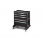 KETER BOOKCASE 5 DRAWERS TOOL CHEST SET Cassetta portautensili modulare con ruote nera e rossa