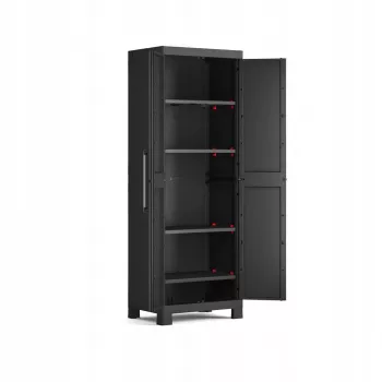 Keter armadio Detroit 62x182x45cm con ripiani divisi - Nero/Grigio