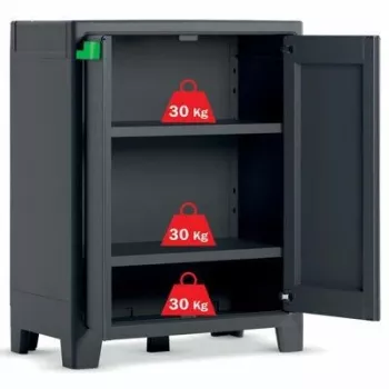 KETER armadio da giardino Moby impermeabile 100x80x44cm grigio/nero