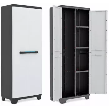 Keter Linear Cabinet Ripiani Aggiuntivi 68x39x173cm Confezione da 2 Grigio/Nero