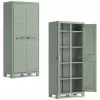KETER Utility Storage Cabinet con 4 ripiani regolabili, verde/beige, 11011559