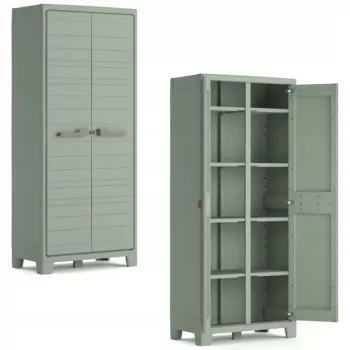KETER Utility Storage Cabinet con 4 ripiani regolabili, verde/beige, 11011559