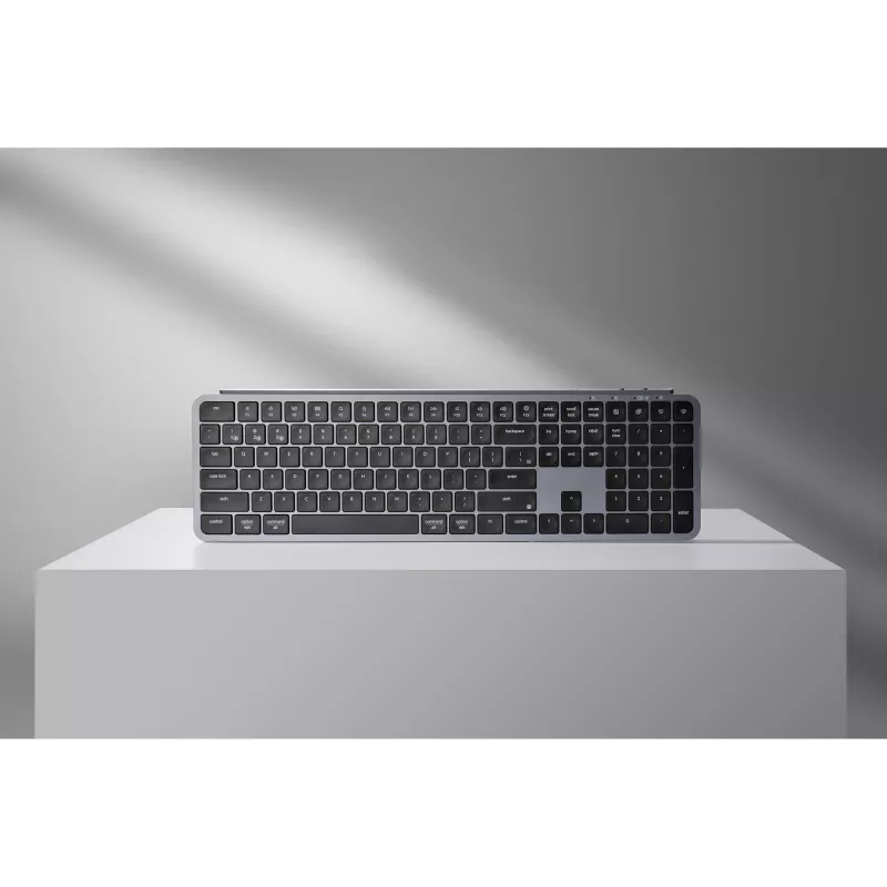 KEYCHRON B6 Pro Tastiera meccanica wireless low-profile (grigio/nero, layout tedesco, scissor switch)